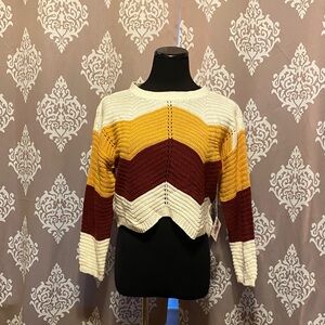 Multicolor Chevron Knit Sweater luvlink